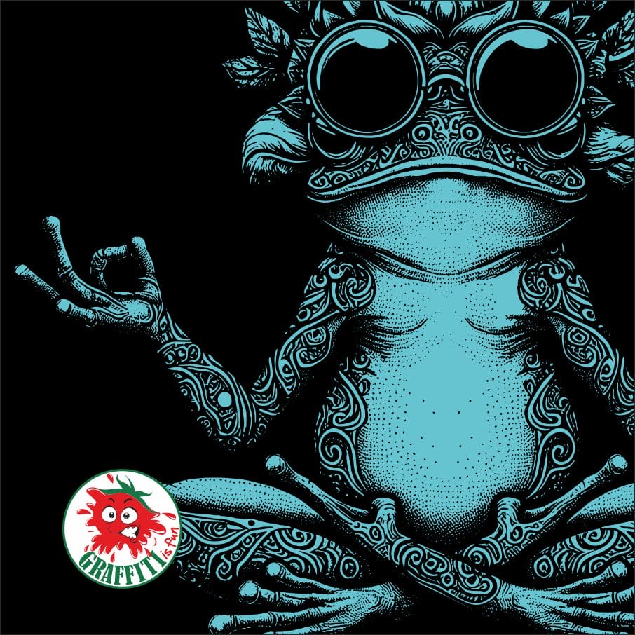 Meditating Frog | Inhale Exhale | Double-Sided Printed T-Shirt